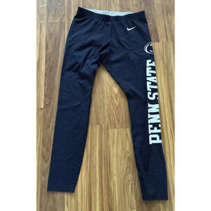 Nike Penn State Legging Womens S Small Stretch Black Grey Dotted Spellout Logo